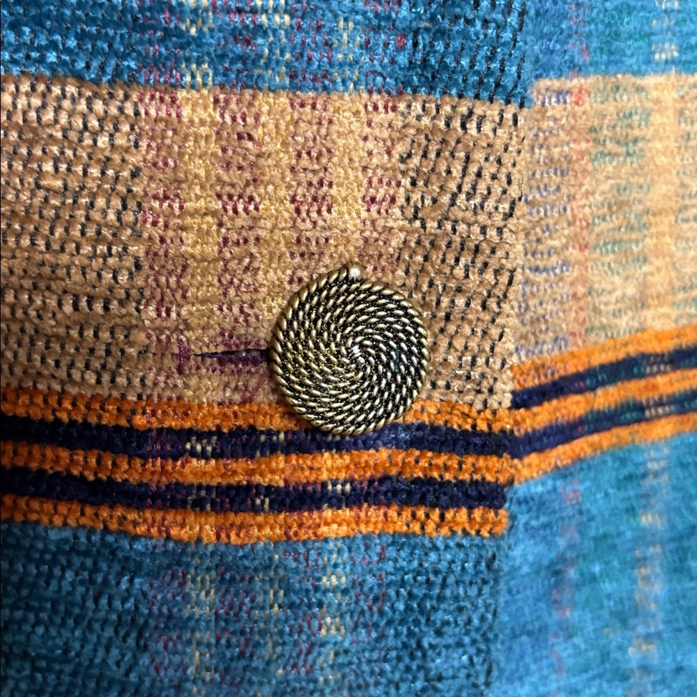 Vintage Jo Hardin Multi Color Striped Satin Lined Tapestry Style Vest Size 10 - Picture 5 of 5
